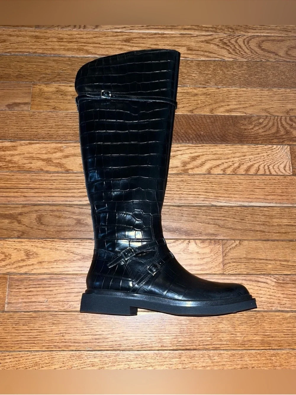 SARTO By Franco Sarto Ainsley Knee High Boot Black Croc Print Women’s Size 5.5
